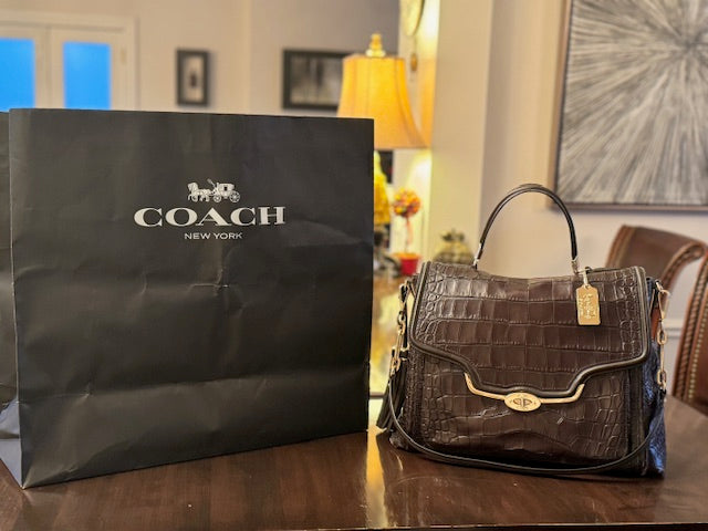 RARE COACH Rogue Genuine Alligator Handbag LOT PUR001