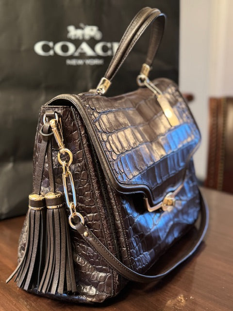 RARE COACH Rogue Genuine Alligator Handbag LOT PUR001