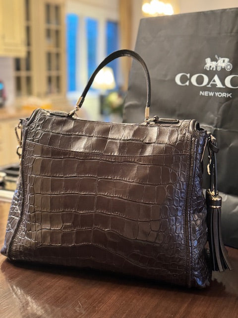 RARE COACH Rogue Genuine Alligator Handbag LOT PUR001