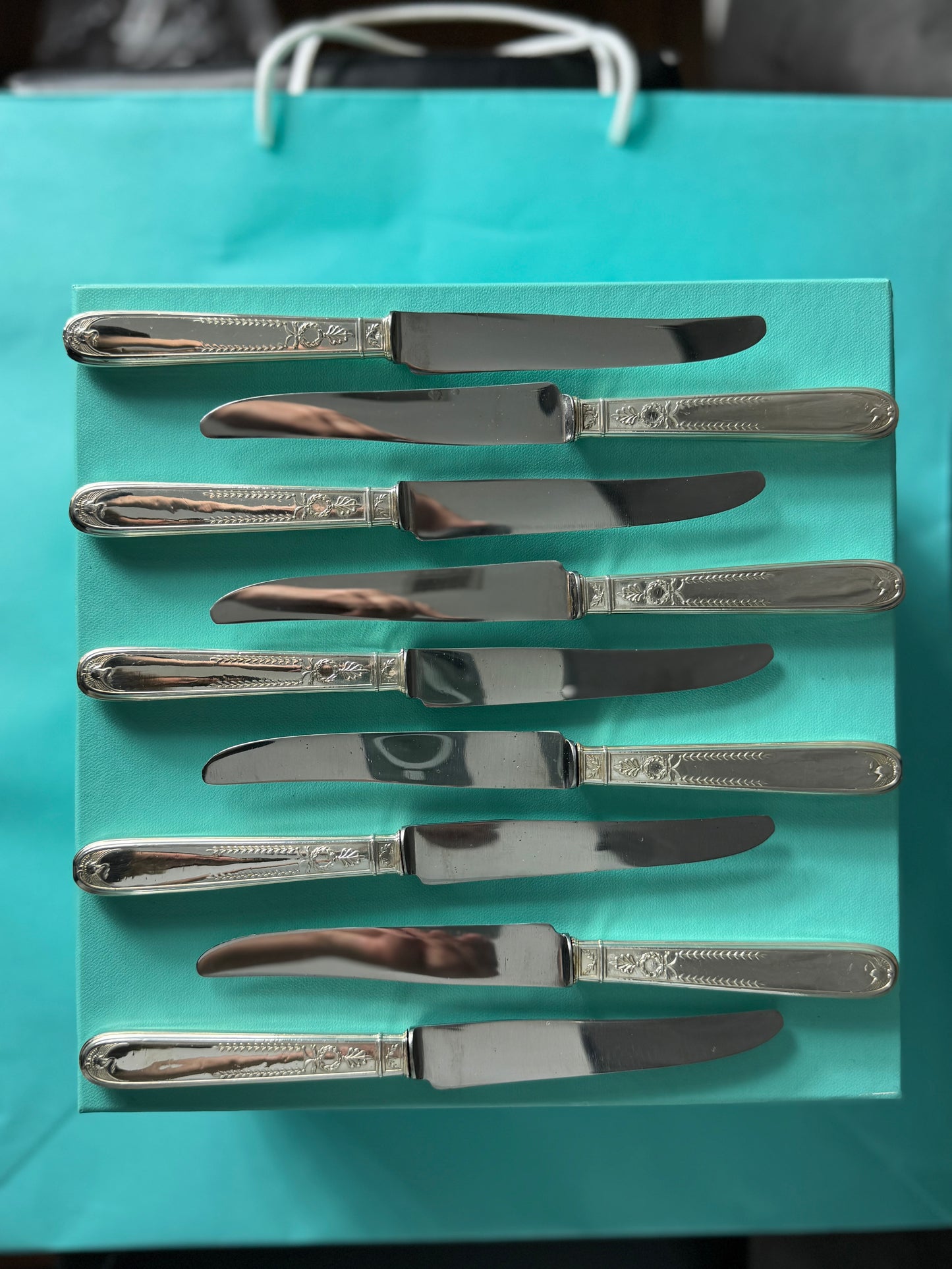 A rare Empire silverware set in solid silver of 1st title designed by the legendary Puiforcat France, cca 1890 LOT SLV001