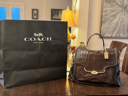 RARE COACH Rogue Genuine Alligator Handbag LOT PUR001