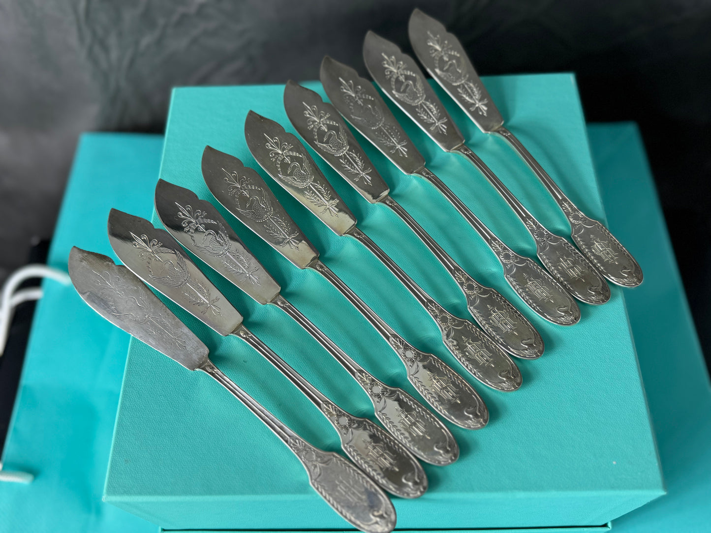 A rare Empire silverware set in solid silver of 1st title designed by the legendary Puiforcat France, cca 1890 LOT SLV001