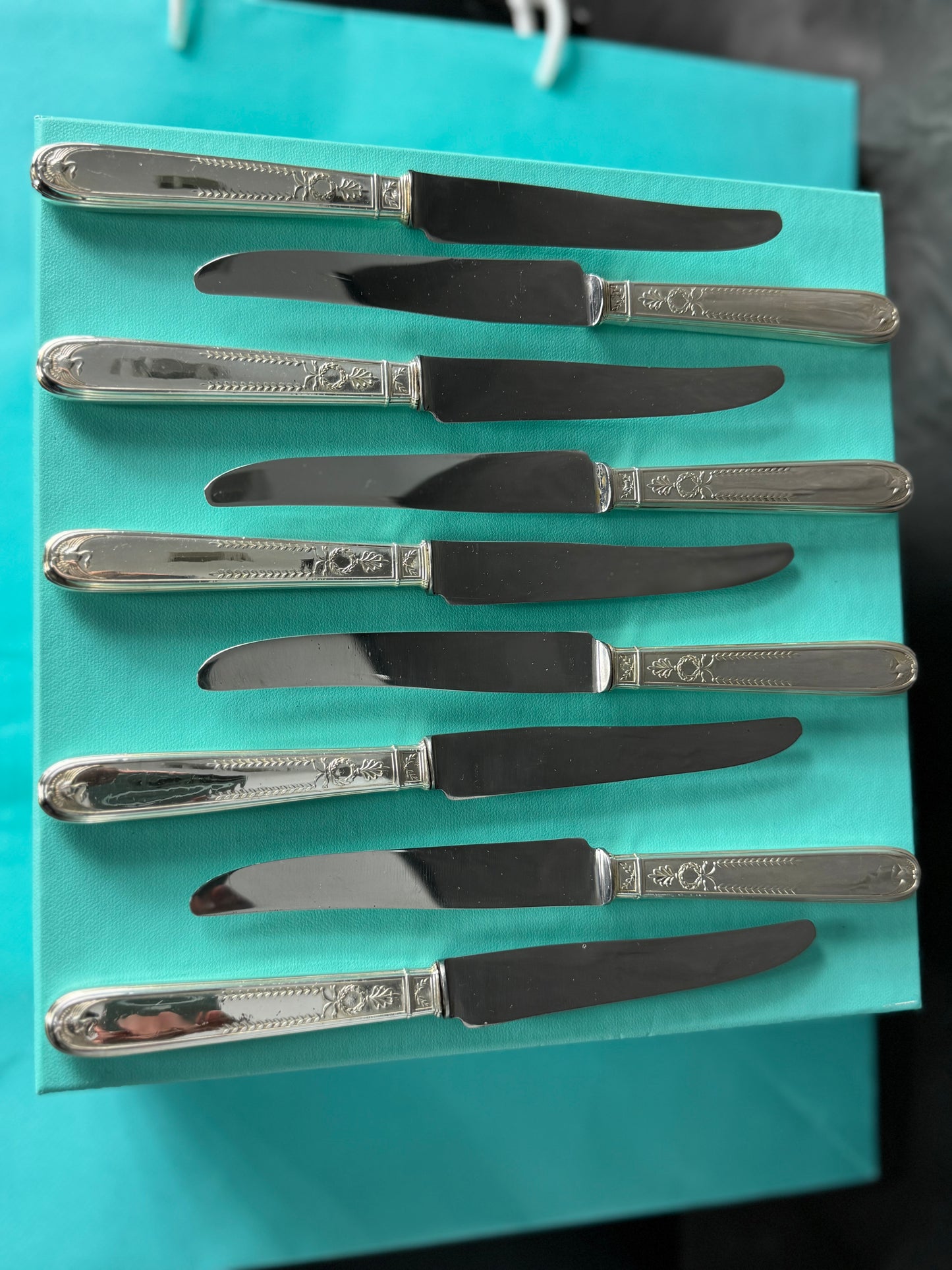 A rare Empire silverware set in solid silver of 1st title designed by the legendary Puiforcat France, cca 1890 LOT SLV001