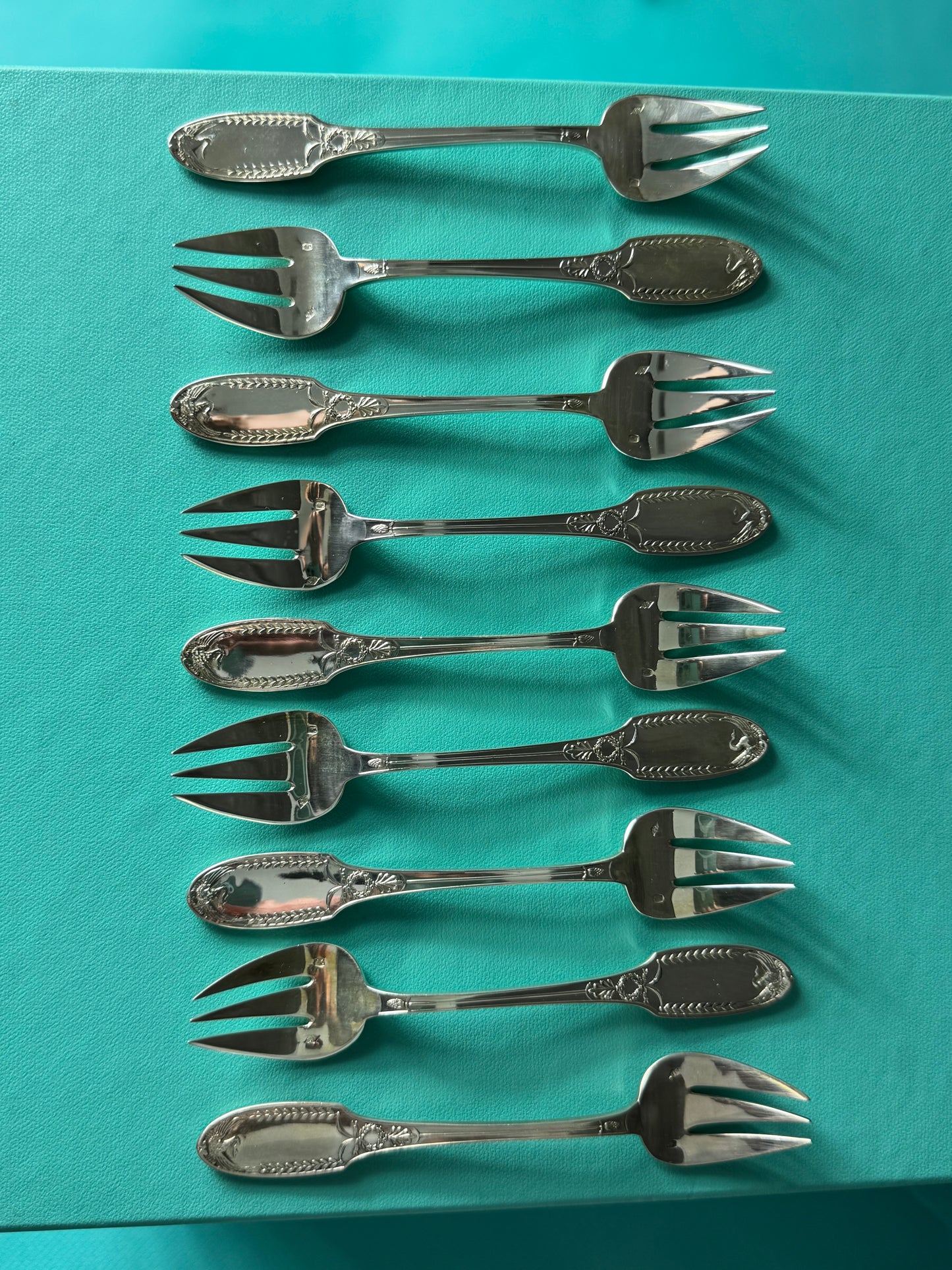 A rare Empire silverware set in solid silver of 1st title designed by the legendary Puiforcat France, cca 1890 LOT SLV001