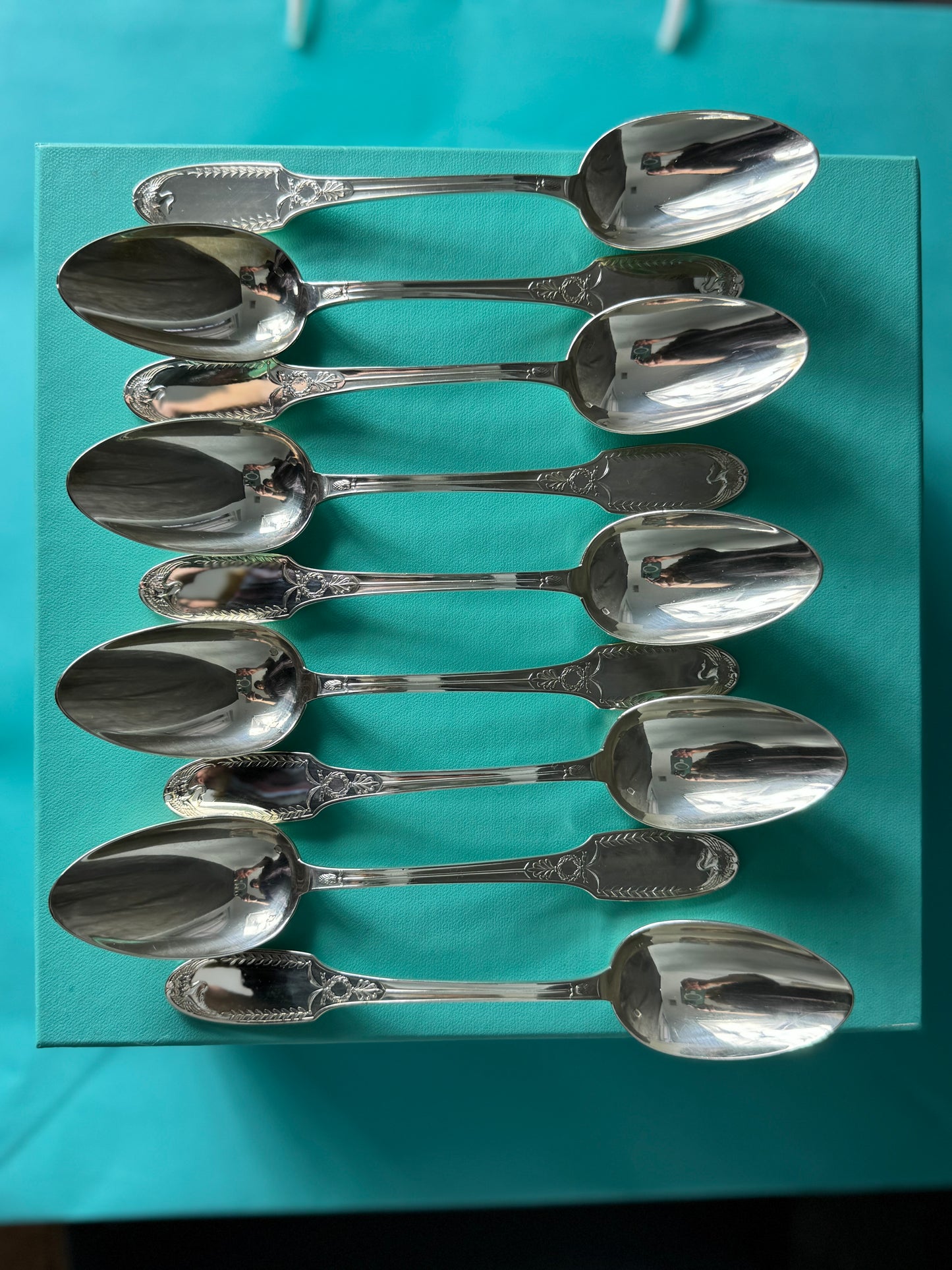 A rare Empire silverware set in solid silver of 1st title designed by the legendary Puiforcat France, cca 1890 LOT SLV001