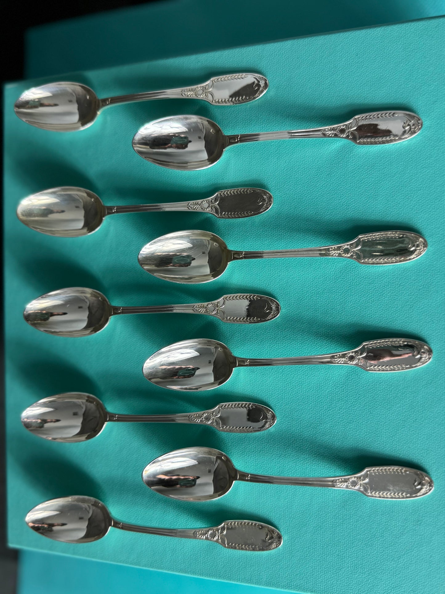 A rare Empire silverware set in solid silver of 1st title designed by the legendary Puiforcat France, cca 1890 LOT SLV001