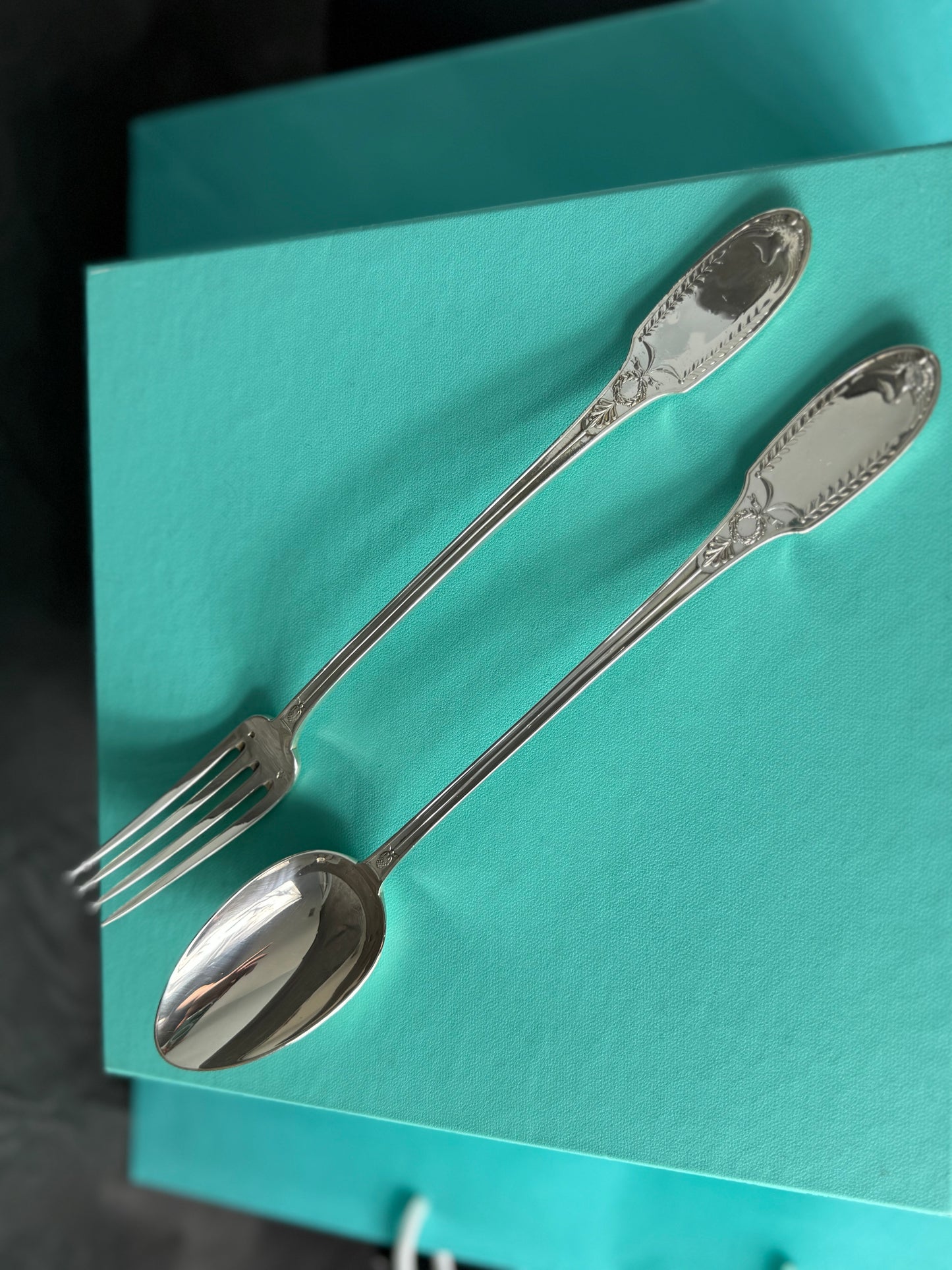 A rare Empire silverware set in solid silver of 1st title designed by the legendary Puiforcat France, cca 1890 LOT SLV001